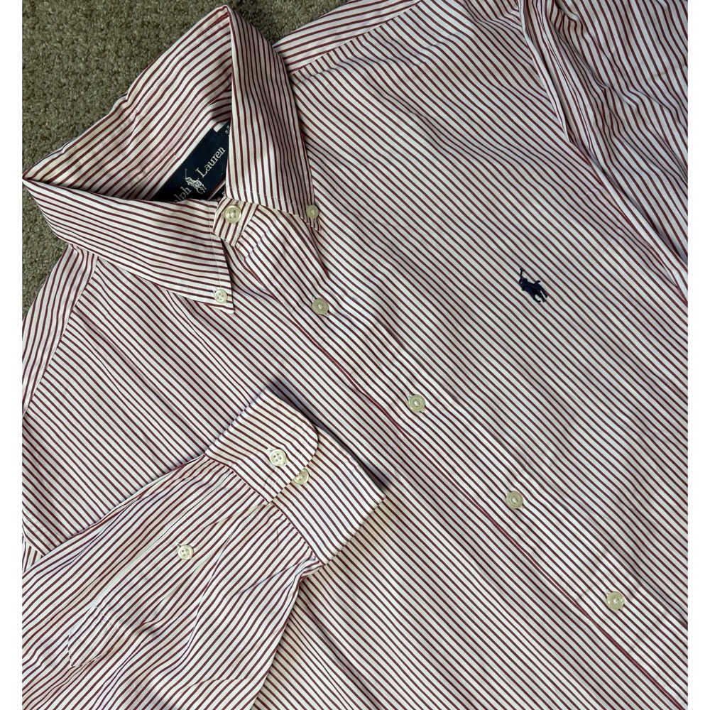 Polo Ralph Lauren Mens Classic Fit Large 16.5 32/33 Button Down Shirt Striped